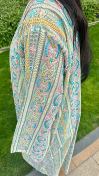 Abaya Dinah KIMAIAN - Elegant dark abaya, fabric detail