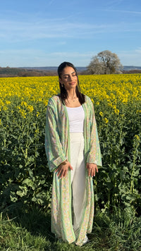 Abaya Naïa KIMAIAN - Graceful luxury abaya with refined details, front view