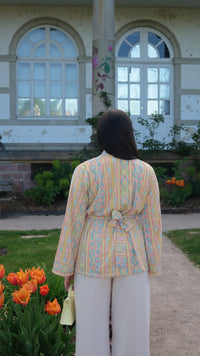 Kimono Jade KIMAIAN - Handcrafted green and gold kimono, styled look