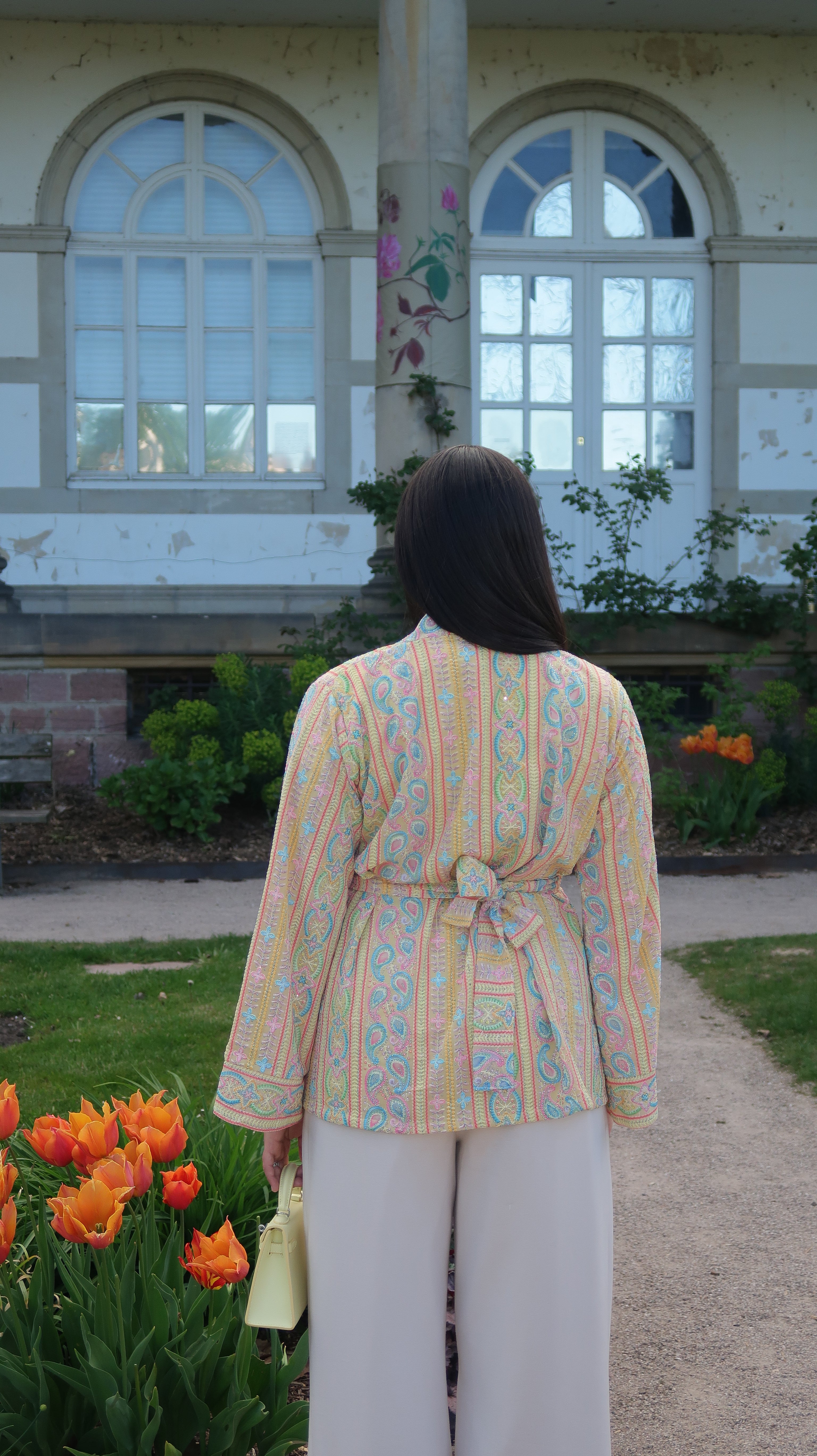 Kimono Jade KIMAIAN - Handcrafted green and gold kimono, styled look