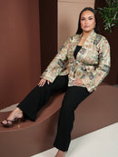 Kimono Charlotte KIMAIAN - Handcrafted gold and ivory kimono, styled look