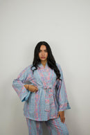 Set Sirine — wide sleeve and tied belt on the wrap top